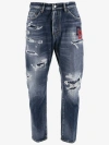 DSQUARED2 COTTON RIPPED JEANS