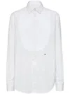 Dsquared2 Embroidered Collar Pleated Front Shirt In White