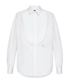 Dsquared2 Embroidered Collar Pleated Front Shirt In White