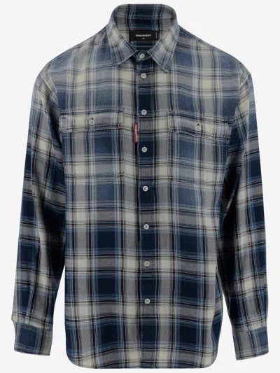 Dsquared2 Cotton Shirt With Check Pattern In Red
