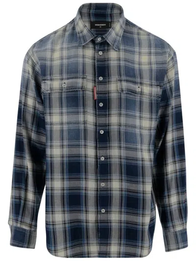DSQUARED2 COTTON SHIRT WITH CHECK PATTERN