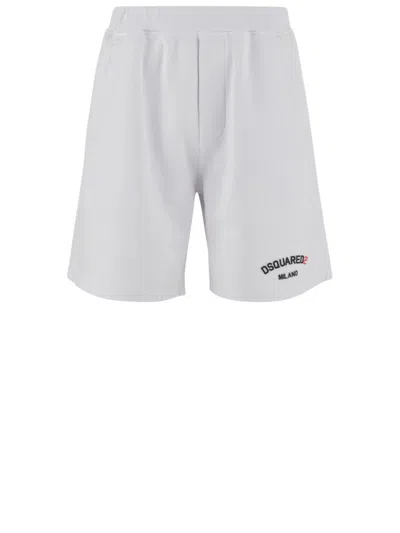Dsquared2 Cotton Short Pants With Logo In White