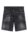 Dsquared2 Distressed Cotton Denim Shorts With Belt Loops