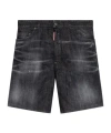 Dsquared2 Distressed Cotton Denim Shorts With Belt Loops