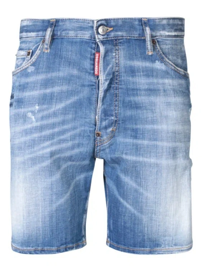 Dsquared2 Cotton Shorts In Blue