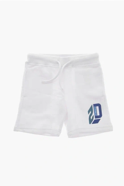 Dsquared2 Cotton Shorts With Drawstring In White