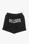 Dsquared2 Cotton Shorts With Frontal Logo In Black