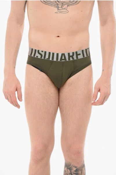 Dsquared2 Cotton Slip With Logoed Waistband