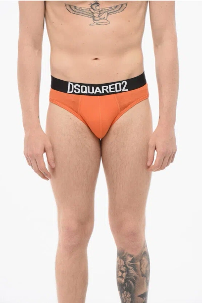 Dsquared2 Cotton Slip With Logoed Waistband