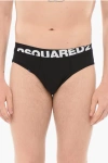 Dsquared2 Cotton Slip With Logoed Waistband In Black