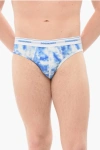 Dsquared2 Cotton Slip With Tie Dye Print In Blue