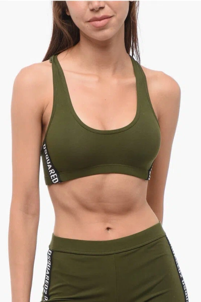 Dsquared2 Cotton Sport Bra With Side Logo