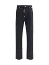 Dsquared2 Cotton Straight Jeans In Black