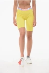Dsquared2 Cotton Stretch Cycling Shorts With Logoed Band In Yellow