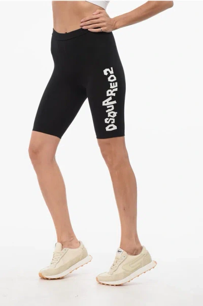 Dsquared2 Cotton Stretch Cycling Shorts With Side Logo