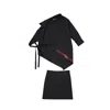 Dsquared2 Asymmetric Black Cotton Suit In Black