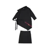 Dsquared2 Asymmetric Black Cotton Suit In Black