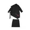 Dsquared2 Asymmetric Black Cotton Suit In Black