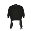 Dsquared2 Cotton Sweater With Drawstring And Sheer Details In Black