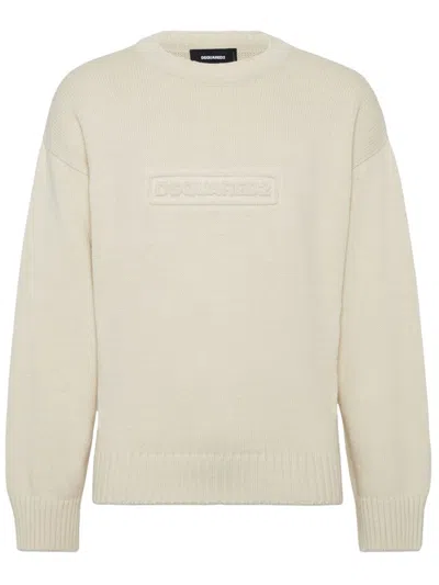 Dsquared2 Cotton Sweater In White