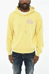 Dsquared2 Cotton Sweater With Hood And Embroidery In Yellow