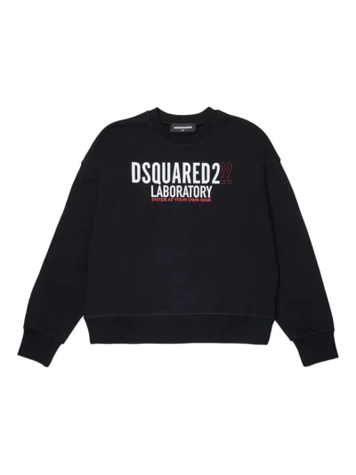 Dsquared2 Kids' Cotton Sweatshirt In Black