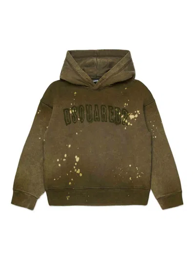 Dsquared2 Kids Hoodie With Logo In Brown