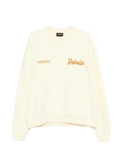 Dsquared2 Cotton Sweatshirt In Neutral