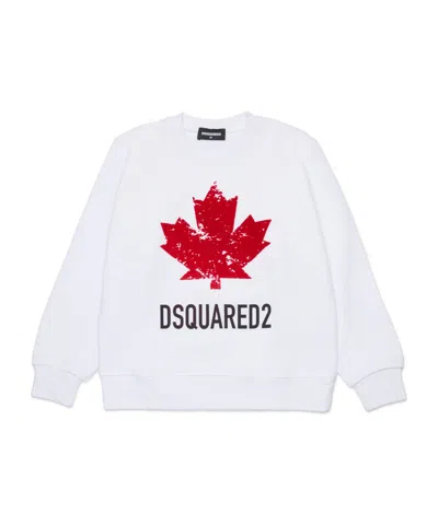 Dsquared2 Cotton Sweatshirt In White