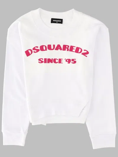 Dsquared2 Cotton Sweatshirt In White
