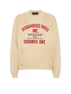 Dsquared2 Men Cotton Sweatshirt With Distressed Effect In Neutral