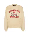 Dsquared2 Brothers Body Shop Patch Distressed Sweatshirt In Neutral