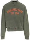 Dsquared2 Cotton Sweatshirt With Logo In Green