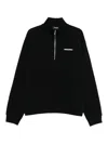 Dsquared2 Black High Neck Sweatshirt With Lettering Logo On The Front In Cotton Man In Black