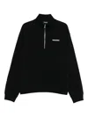 Dsquared2 Cotton Sweatshirt With Zip In Black