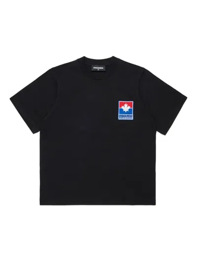 Dsquared2 Kids' Cotton T-shirt In Black