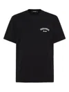 Dsquared2 Black Crew-neck T-shirt With Logo On The Front In Cotton Man In Black