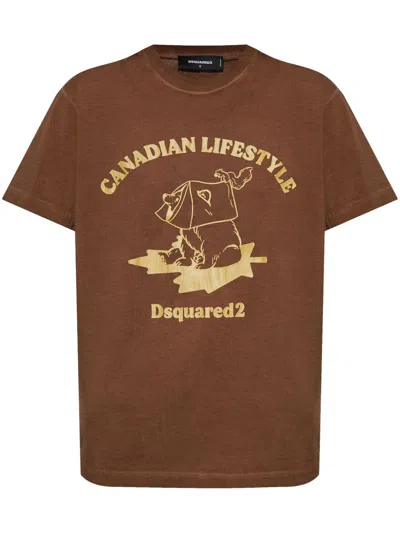 Dsquared2 Cotton T-shirt In Brown