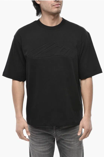 Dsquared2 Cotton T-shirt Icon With Embossed Logo In Black