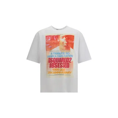 Dsquared2 Men Cotton T-shirt In White