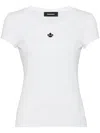 Dsquared2 Ribbed Cotton T-shirt In White