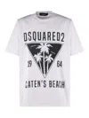 Dsquared2 Crewneck T-shirt With Iridescent Print In White