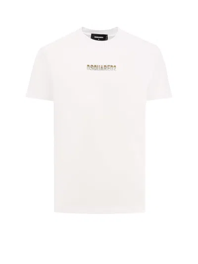 Dsquared2 Cotton T-shirt With Frontal Embossed Logo In White