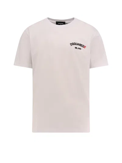 Dsquared2 Cotton T-shirt With Frontal Embossed Logo In White