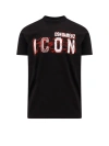 DSQUARED2 COTTON T-SHIRT WITH ICON SCRIBBLE PRINT
