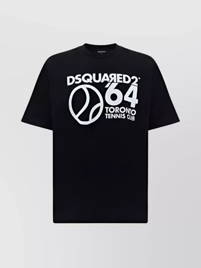Dsquared2 Cotton T-shirt With Iconic Monogram Print In Black
