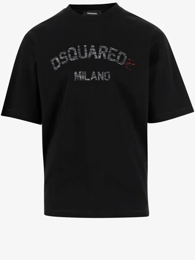 Dsquared2 Cotton T Shirt With Logo In Black