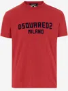 Dsquared2 Red Crewneck T-shirt With Logo Lettering On The Front In Red