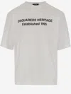 Dsquared2 Mens White Heritage 95 Text-print Cotton T-shirt Xl In White