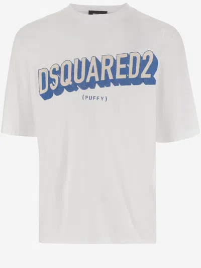 Dsquared2 Cotton T Shirt With Logo In White